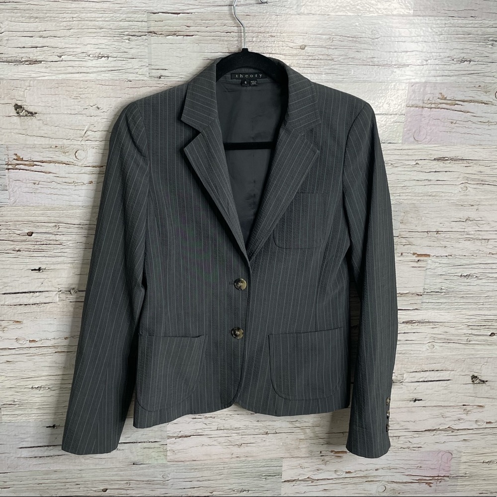Theory textured wool pinstripe Jovanna TS blazer